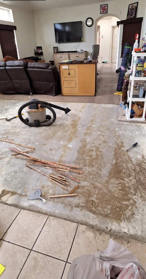 Before view — Living Room Floor Installation