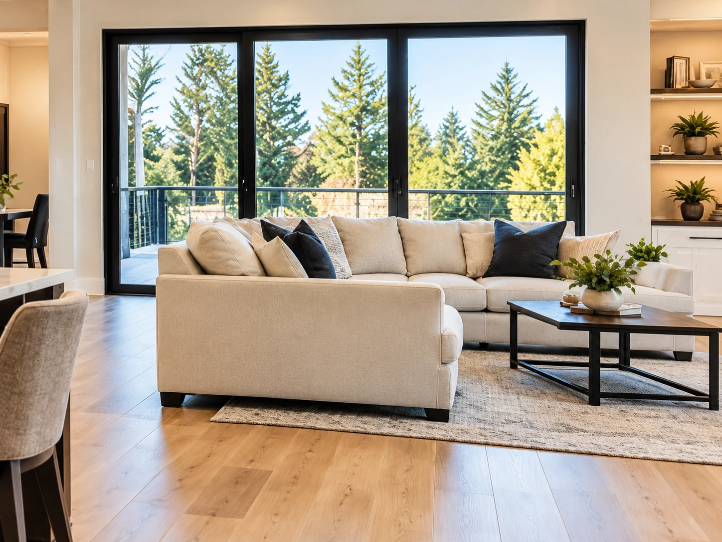 Bright contemporary living room interior