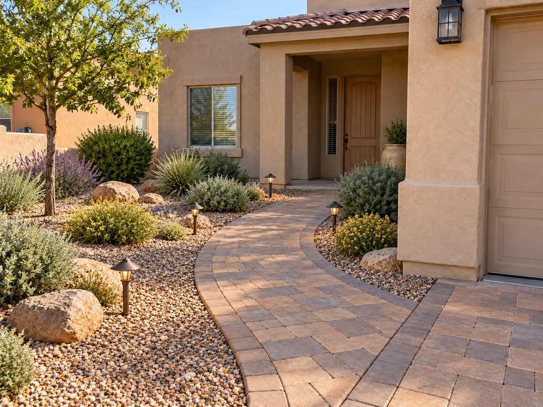 After — Curved Paver Walkway