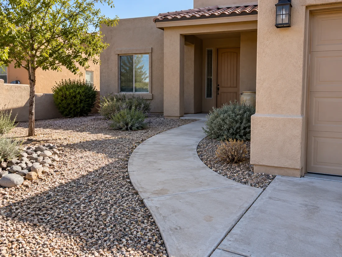 Before — Curved Paver Walkway